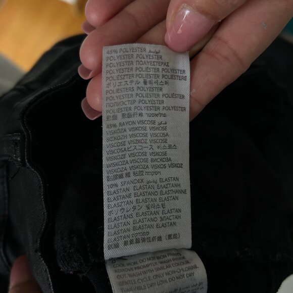 Edikted Luna Faux Leather Flare Jeans Black Coated Y2K Size XS - Picture 8 of 11